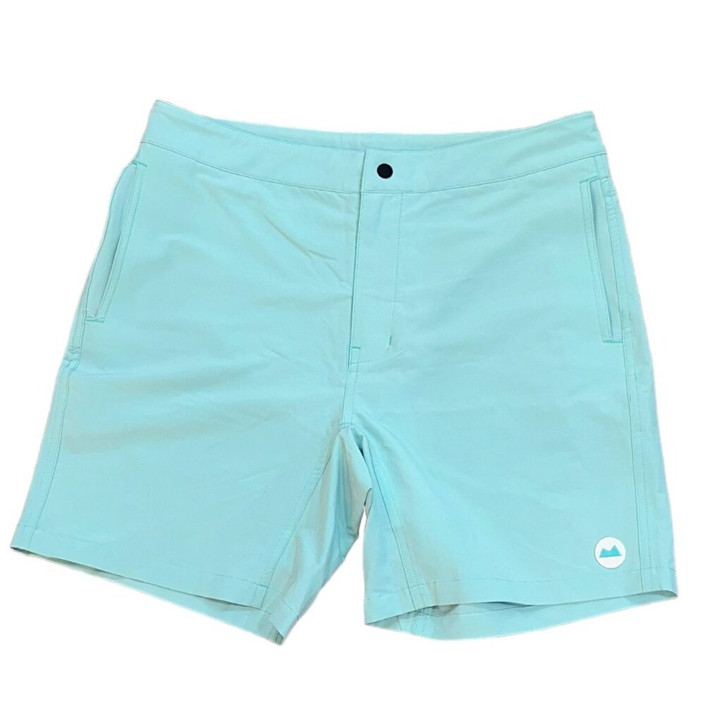 MYLES Apparel Make Moves 7" Mint Green Flat Front Performance Shorts Size Medium
